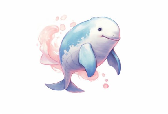 Adorable Art: The Beluga Whale Kawaii Animal Digital Download