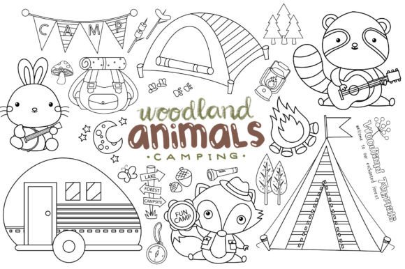 Animal and Camping Clipart Coloring: A Designer's Toolkit