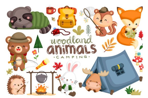 Animal and Camping Clipart - Cute Animal