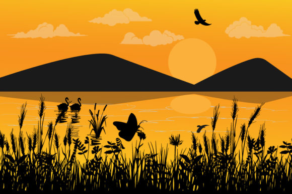 Animal Silhouettes at Sunset: A Design Asset for Every Creator