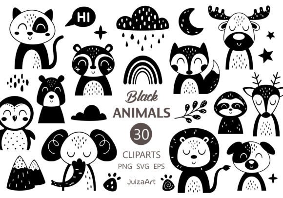 Black Animal Clipart: Essential SVG & PNG Design Assets