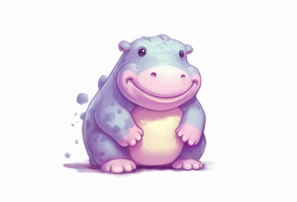 Charming Hippopotamus Kawaii Art for Creative Projects