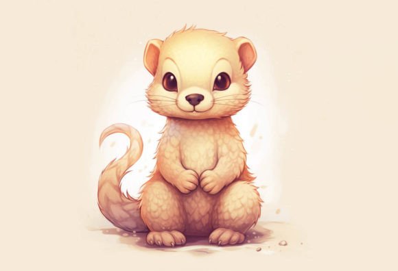 Charming Mongoose Kawaii Animal Art for Your Projects