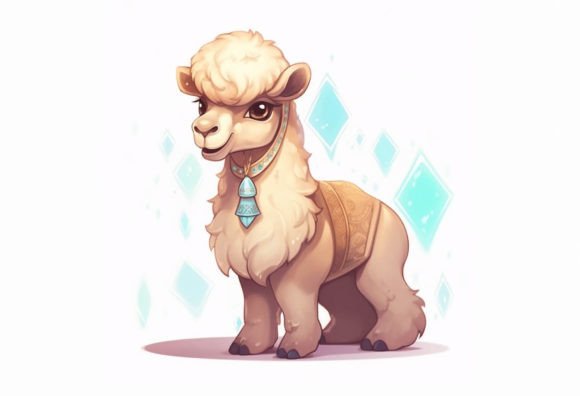 Dromedary Kawaii Animal: Adorable Digital Wall Art for Crafters