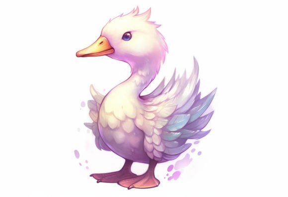 Embrace Cuteness with Goose Kawaii Animal Digital Wall Art