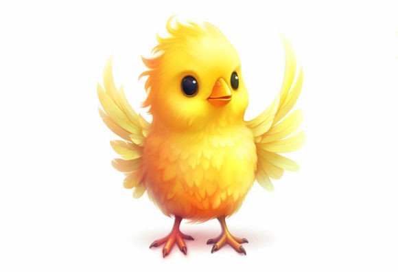 Embrace Kawaii Charm with Adorable Canary Digital Art