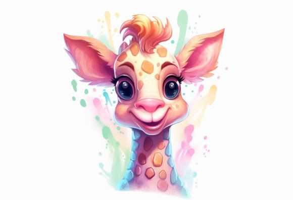Giraffe Kawaii Animal: Your Go-To for Charming Digital Wall Art