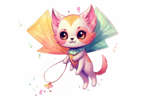 Kite Kawaii Animal: Your Go-To for Adorable Digital Wall Art