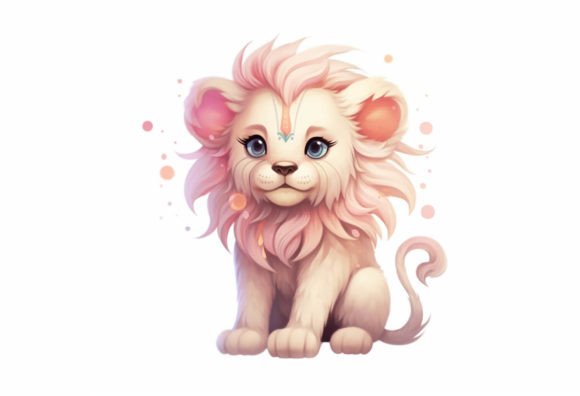Lion Kawaii Animal: Your Friendly Digital Wall Art