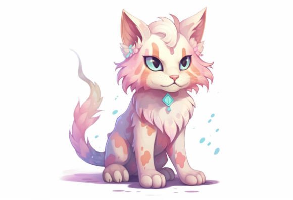 Lynx Kawaii Animal: Adorable Digital Wall Art for Every Project