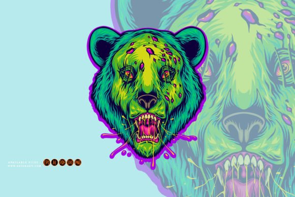 Rotten Grizzly Bear Halloween Animal: A Designer's Grunge Asset